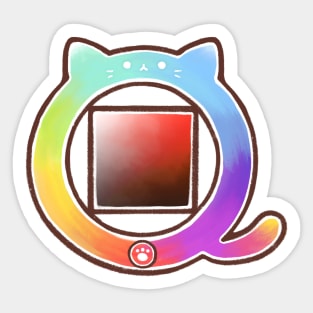 cat color wheel Sticker